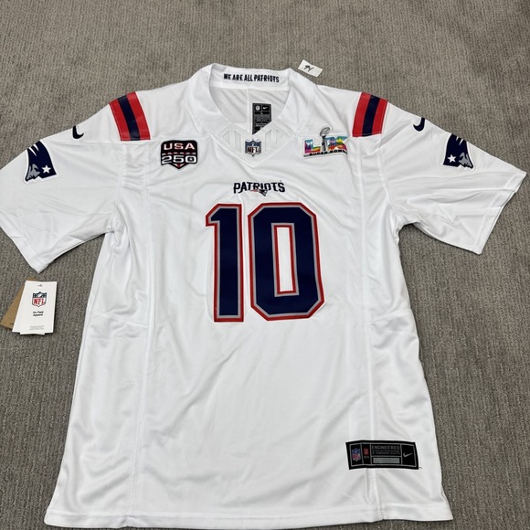 Nike Other - Nike Drake Maye Super Bowl 60 LX Patch Game Jersey New England Patriots White